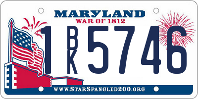 MD license plate 1BK5746