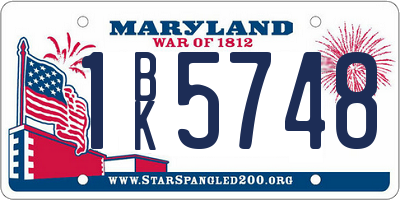 MD license plate 1BK5748