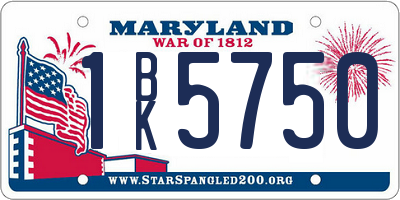 MD license plate 1BK5750