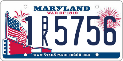 MD license plate 1BK5756