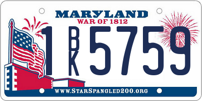 MD license plate 1BK5759