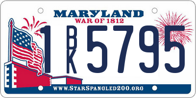 MD license plate 1BK5795