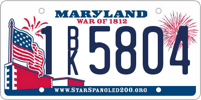 MD license plate 1BK5804