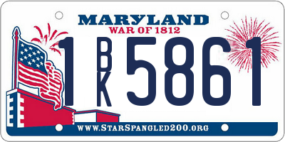 MD license plate 1BK5861