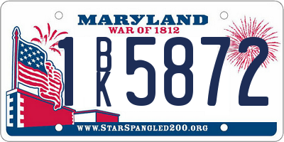 MD license plate 1BK5872