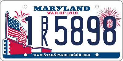 MD license plate 1BK5898