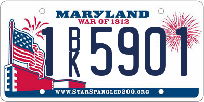 MD license plate 1BK5901
