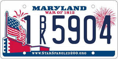 MD license plate 1BK5904