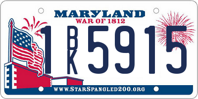 MD license plate 1BK5915