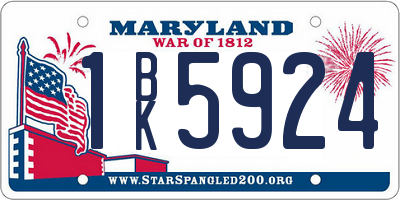 MD license plate 1BK5924