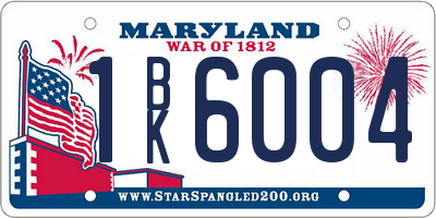 MD license plate 1BK6004
