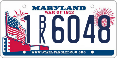 MD license plate 1BK6048
