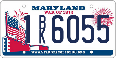 MD license plate 1BK6055