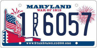 MD license plate 1BK6057