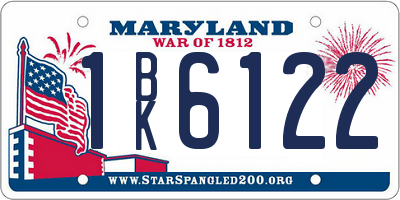 MD license plate 1BK6122