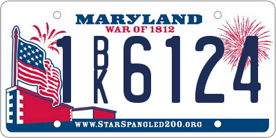 MD license plate 1BK6124