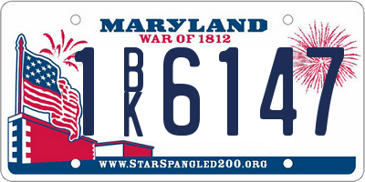 MD license plate 1BK6147