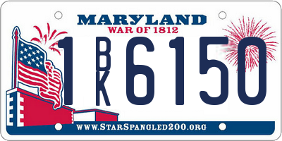 MD license plate 1BK6150