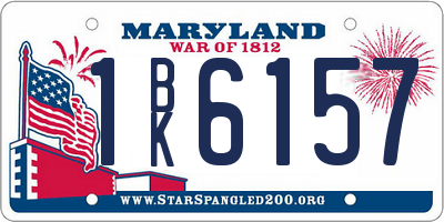 MD license plate 1BK6157