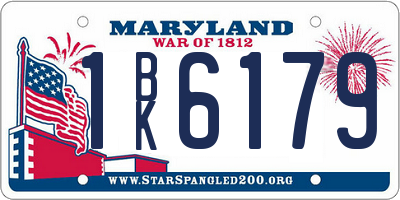 MD license plate 1BK6179