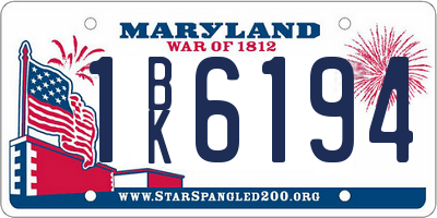 MD license plate 1BK6194