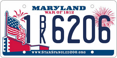 MD license plate 1BK6206