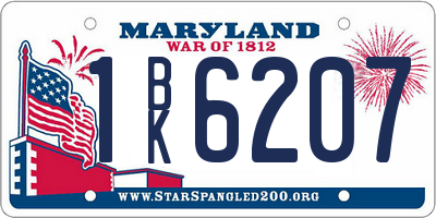MD license plate 1BK6207