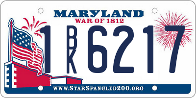 MD license plate 1BK6217