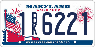 MD license plate 1BK6221