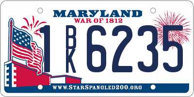 MD license plate 1BK6235