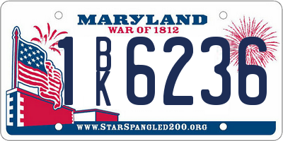 MD license plate 1BK6236