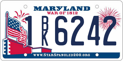 MD license plate 1BK6242