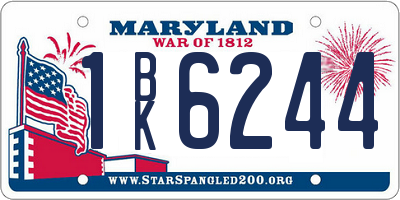 MD license plate 1BK6244