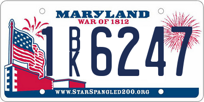 MD license plate 1BK6247