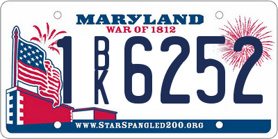MD license plate 1BK6252