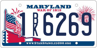 MD license plate 1BK6269