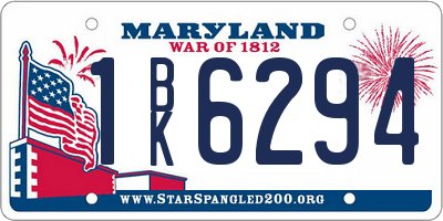 MD license plate 1BK6294