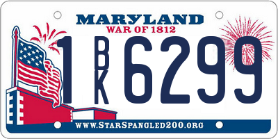 MD license plate 1BK6299