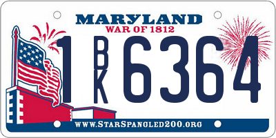 MD license plate 1BK6364