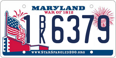 MD license plate 1BK6379