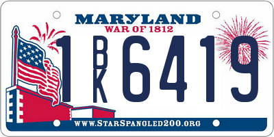 MD license plate 1BK6419