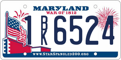 MD license plate 1BK6524