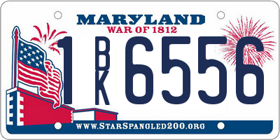 MD license plate 1BK6556