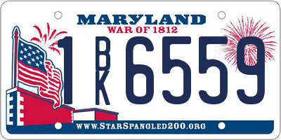 MD license plate 1BK6559