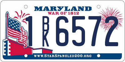MD license plate 1BK6572