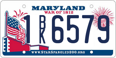 MD license plate 1BK6579