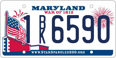 MD license plate 1BK6590