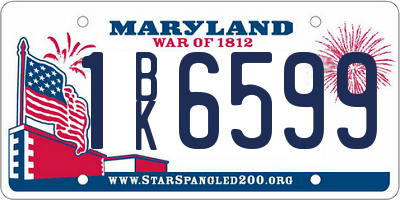 MD license plate 1BK6599