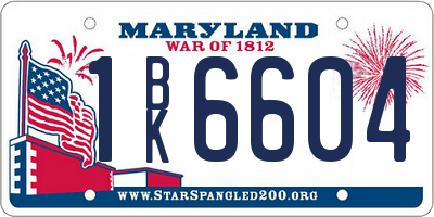 MD license plate 1BK6604