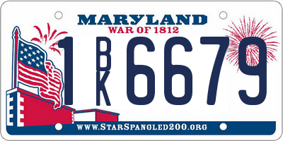 MD license plate 1BK6679